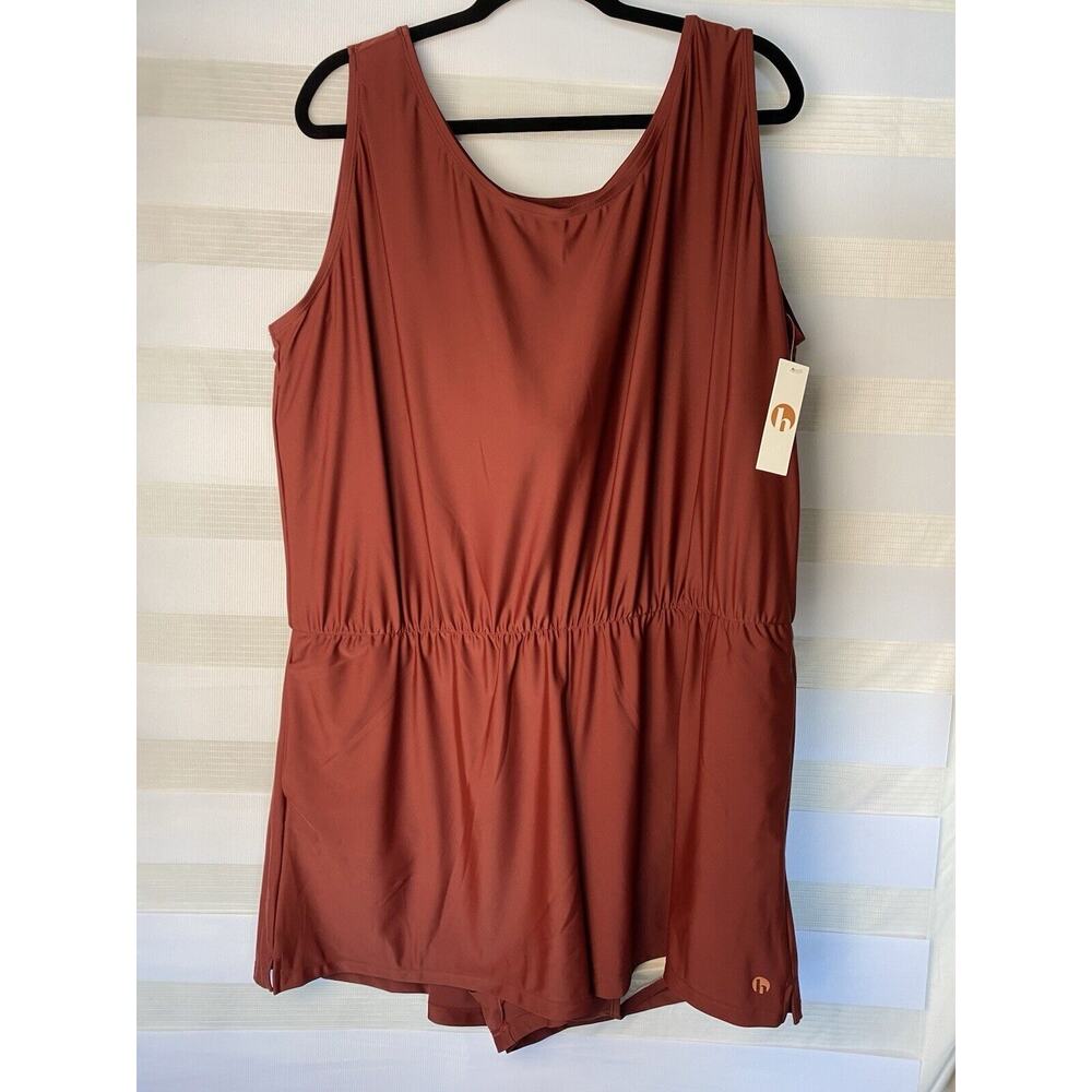 Honey Mark Terracotta Swim Suit Romper Combo Plus Size 4XL All In One NWT